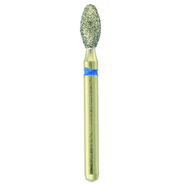 Crosstech FG #KS4.024 Medium Grit Gold KS Series Premium Diamond Bur, 5/Pk. Head Size: 2.4mm, Head