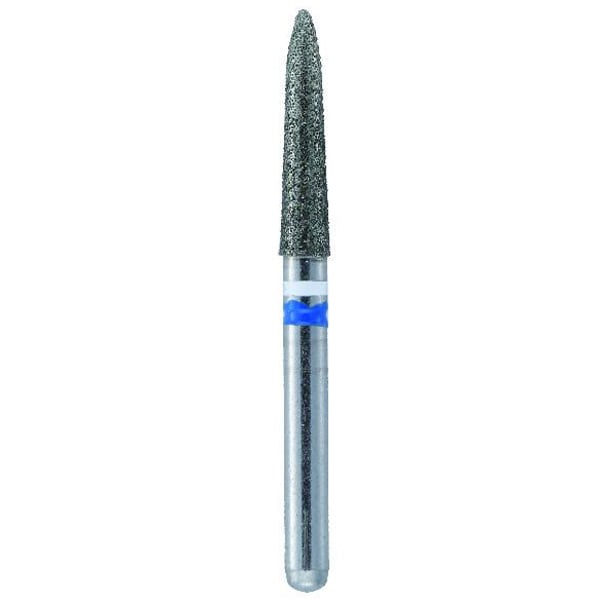 Crosstech FG #862.018 Medium Grit Flame Shaped Diamond Bur for Zirconia Adjustment, 5/Pk. Head