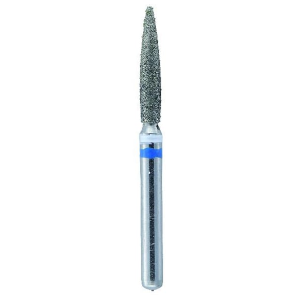 Crosstech FG #862.014 Medium Grit Flame Shaped Diamond Bur for Zirconia Adjustment, 5/Pk. Head