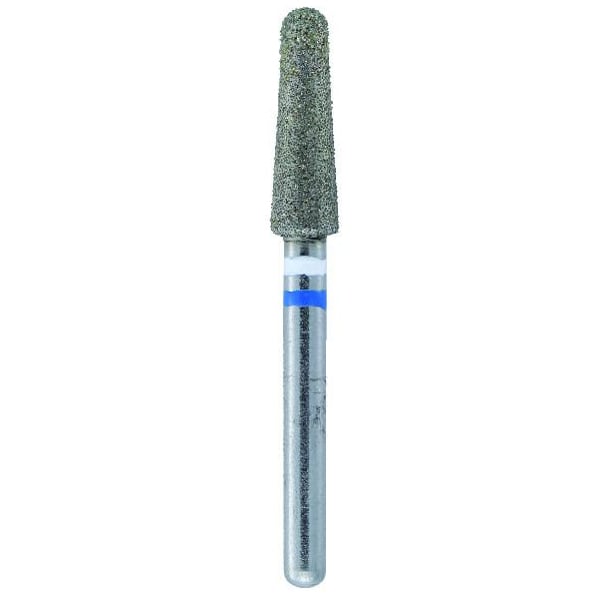 Crosstech FG #856.025 Medium Grit Round End Taper Diamond Bur for Zirconia Adjustment, 5/Pk. Head
