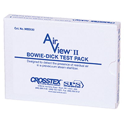 AirView II Bowie-Dick type test pack, disposable single use test, box of 30 test packs. The Bowie