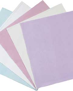 Crosstex 10" x 13" Lavender Polycoated Headrest Covers. Manufactured from soft facial tissue