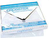 Crosstex 9.50" x 11" White Plastic Headrest Covers. Manufactured from clear, soft 1 mil thick