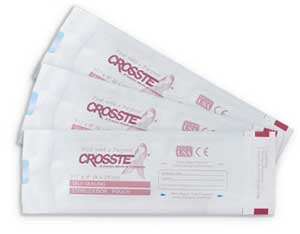 Duo-Check Pink With A Purpose 5-1/4" x 10" Triple Seal Paper/Blue Film Sterilization Pouch
