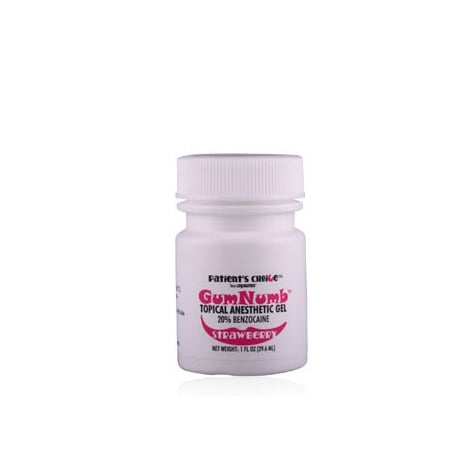 Gumnumb Strawberry flavored Topical Anesthetic Gel (Benzocaine 20%), 1 oz. Jar