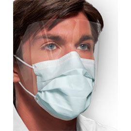 Isofluid FogFree SecureFit Earloop Mask w/Shield - BLUE 25/Bx. Fog-Free w/SecureFit Technology