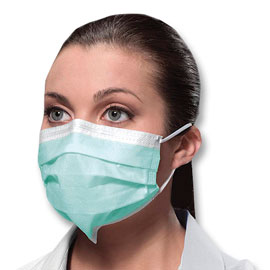 Isofluid SecureFit Earloop Masks - TEAL 50/Bx. Fluid Resistant Outer Layer, White Tissue Inner
