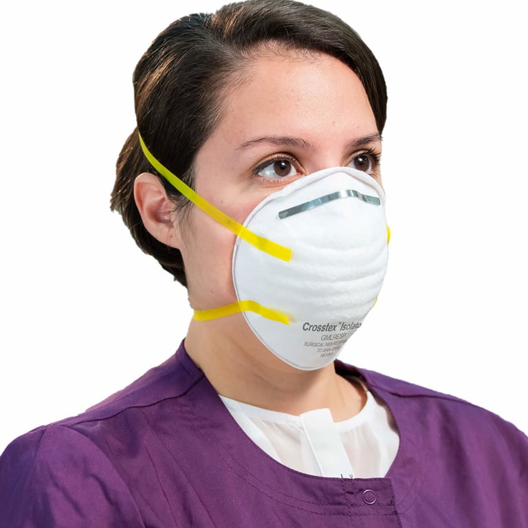 Isolator Crosstex Molded Surgical N95 Respirator White 20/Box Durable collapse-resistant