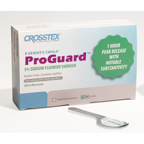 ProGuard Fluoride Varnish MINT Flavor 50/Bx. 5% Sodium Fluoride in-office treatment, clear-setting