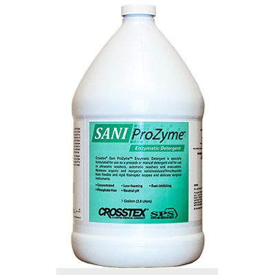 SANI ProZyme Enzymatic Detergent 1 gallon bottle, designed to remove blood, mucous, tissue