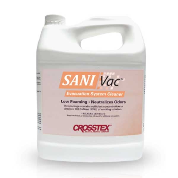 SANI Vac Evacuation System Cleaner, 1:100 Dilution, 1 Gallon. Low-Foaming formula includes