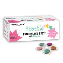 Sparkle Coarse Grit, Mint Flavored Prophy Paste, Gluten FREE formula with Xylitol. Contains 1.23%