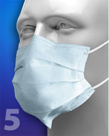 Ultra SecureFit Ear-Loop Face Mask - Blue. Fluid Resistant, BFE > 98%, PFE = 99.7% at 0.1 Micron