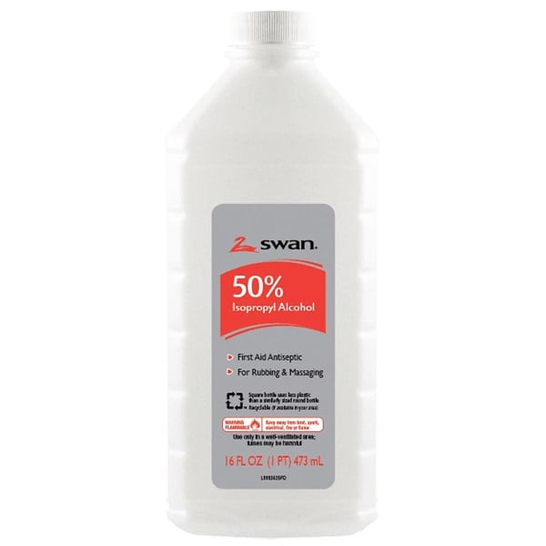 Swan 50 Isopropyl Rubbing Alcohol, 16 oz Bottle Net32