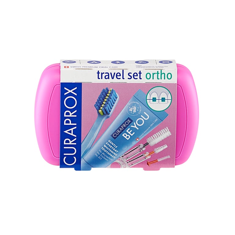 Curaprox CS 5460 Ortho Travel Set, Includes: 1 x (ortho toothbrush with bracket-friendly groove
