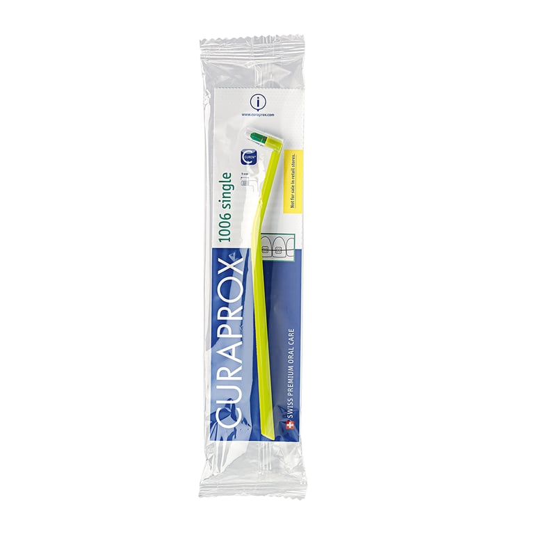 Curaprox CS 1006 Single-Tuft Toothbrush, 1/Pk. Features fine-tufted head with 6mm - long Curen