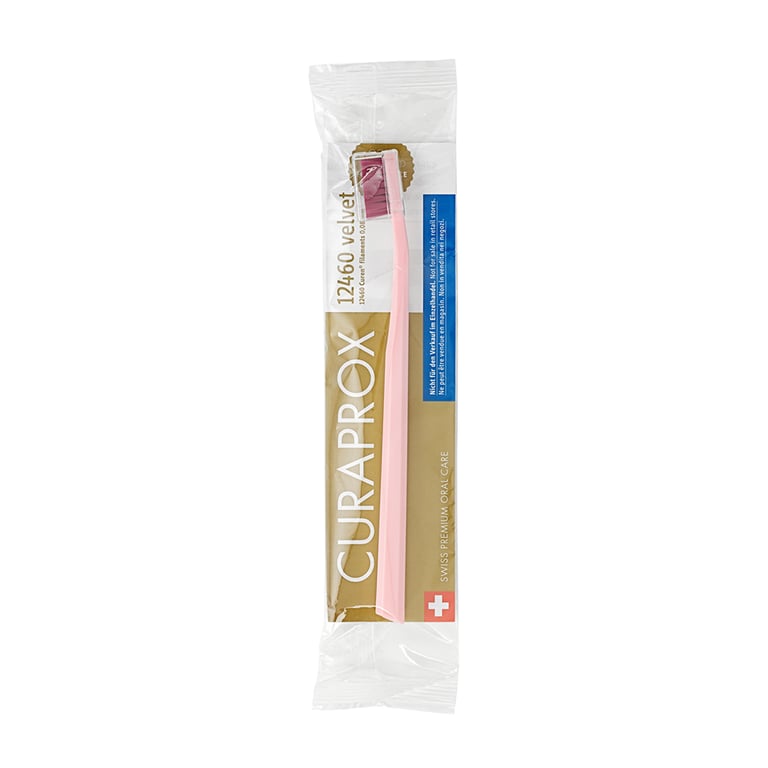 Curaprox CS 12460 Velvet Toothbrush, Ultra Soft, 1/Pk. Features curen filaments (0.08mm) forming