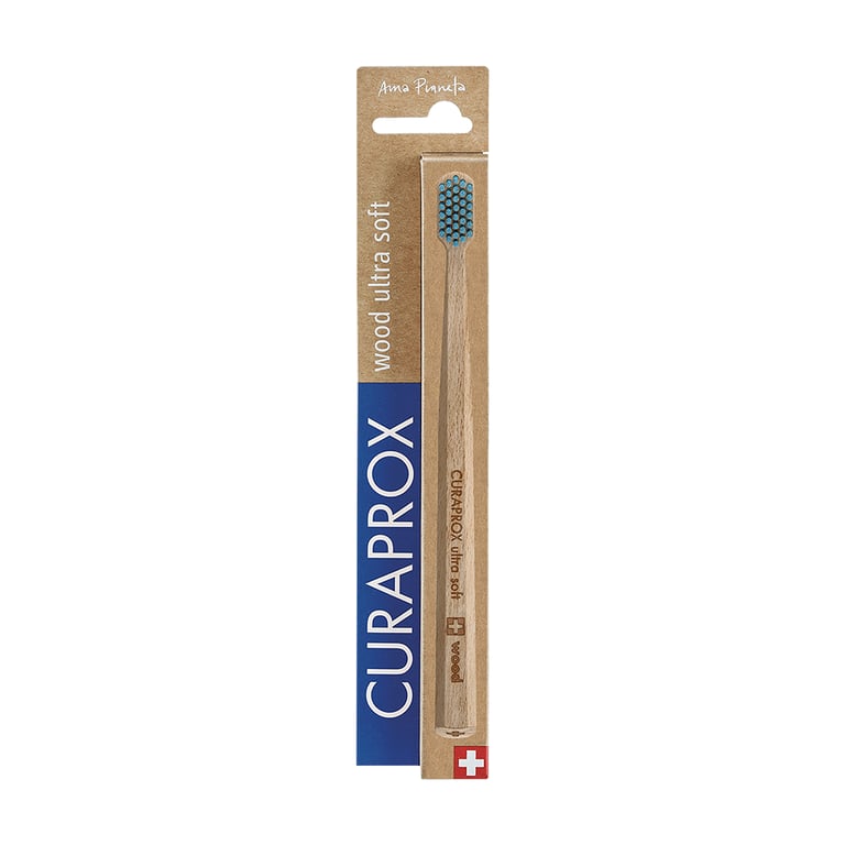 Curaprox CS Wood Toothbrush, Ultra Soft, 1/Pk. Features 5,460 curen filaments (0.1mm) for thorough