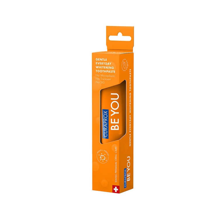 Curaprox Be You Toothpaste, Fluoride and Hydroxyapatite, Peach and Apricot, 60ml, 1/Pk. Contains