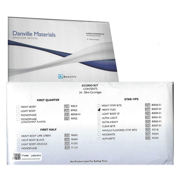 Start VPS 24 Pack Heavy Flex VPS Impression Material, Regular set, Dark Blue, Tasteless. Econo