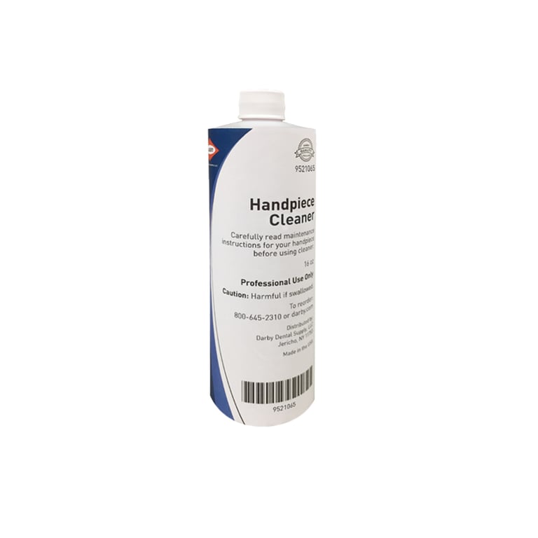 Darby Dental Handpiece Cleaner 16oz Bottle. Multi-use cleaner cleans all high-speed handpieces