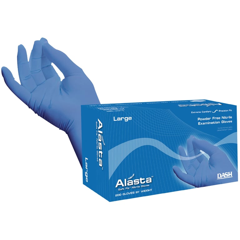 Alasta Nitrile Exam Gloves, Non-Sterile, Powder-Free, Violet Blue