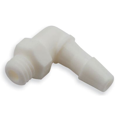 DCI Barb Elbow 10-32 Male x 1/8", Plastic, 10/Pk