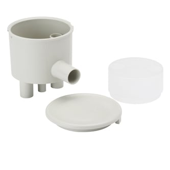 DCI Vacuum Canister Side Port w/Bracket, single canister. Solids collector with removable screen
