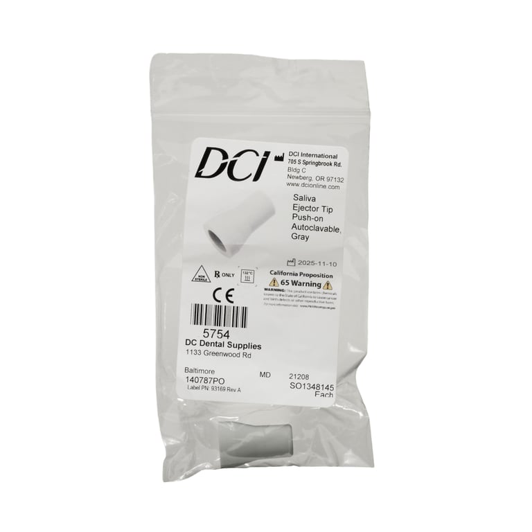 DCI Saliva Ejector Autoclavable Rubber Tip - Gray