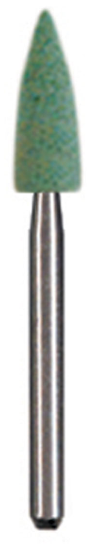 Dedeco 111/FL2 flame FG (friction grip) "Green Giant" silicon carbide finishing stones, box of 12