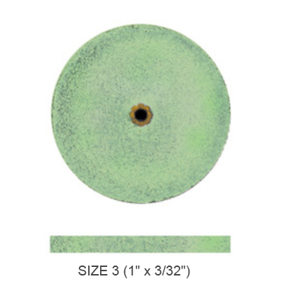 Koolies No Heat grinding wheels Green #3, Silicon Carbide, Fine, 1" x 3/32", Box of 50 Wheels