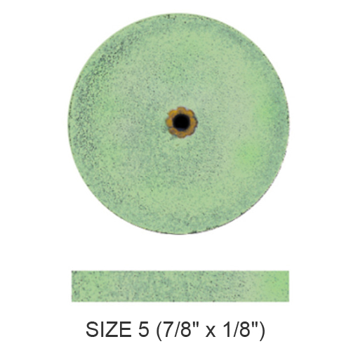 Koolies No Heat grinding wheels GREEN #5 Fine, 7/8" x 1/8", Box of 50 Wheels. Silicon Carbide