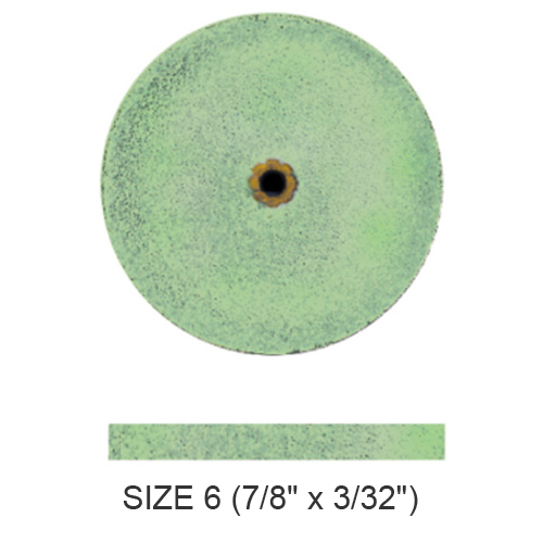 Koolies No Heat grinding wheels GREEN #6 Fine, 7/8" x 3/32", Box of 50 Wheels. Silicon Carbide