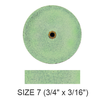 Koolies No Heat grinding wheels GREEN #7 Fine, 3/4" x 3/16", Box of 50 Wheels. Silicon Carbide