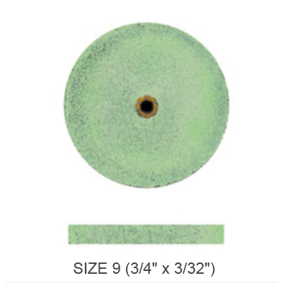 Koolies No Heat grinding wheels Green #9, Silicon Carbide, Fine, 3/4" x 3/32", Box of 50 Wheels