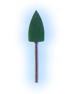 Midgets #15 FG rubberized green point for fast polishing of amalgam and gold, package of 12 points