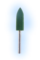 Midgets #15 HP rubberized green point for fast polishing of amalgam and gold, package of 12 points