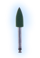 Midgets #138 RA rubberized green point for fast polishing of amalgam and gold, package of 12 points