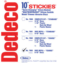 Stickies 10" Velcro-Backed Model Trimmer Disc, Coarse - 36-grit. Package of 6 Discs