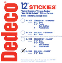 Stickies 12" Velcro-Backed Model Trimmer Disc, Coarse - 36-grit. Package of 4 Discs