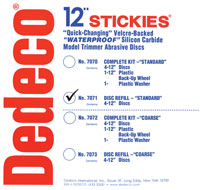 Stickies 12" Velcro-Backed Model Trimmer Disc, Standard - 50 grit. Package of 4 Discs