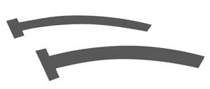 Keystone Small Matrix T-Band, Curved, Made of Brass. 0.002 Gauge, Bag of 100