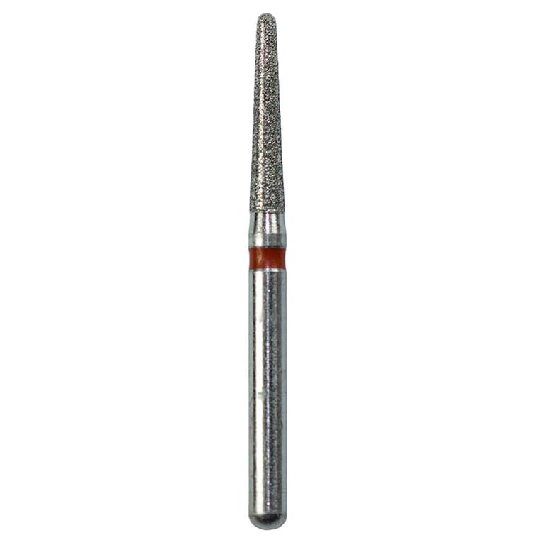 Defend FG #856.016 Fine Round End Taper Diamond Bur, 5/Pk