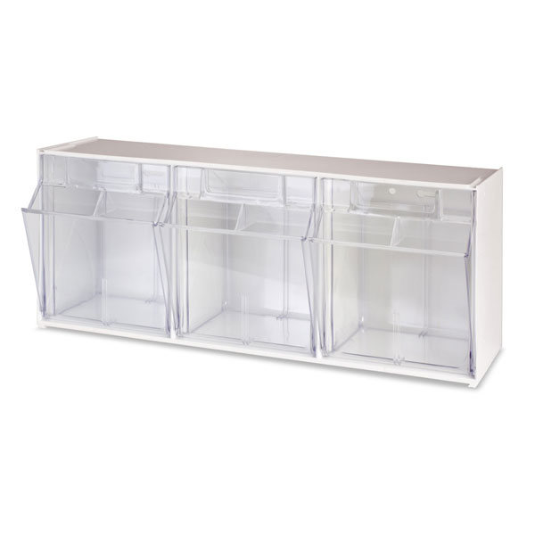 Deflecto 3 Bin Interlocking Tilt Storage System