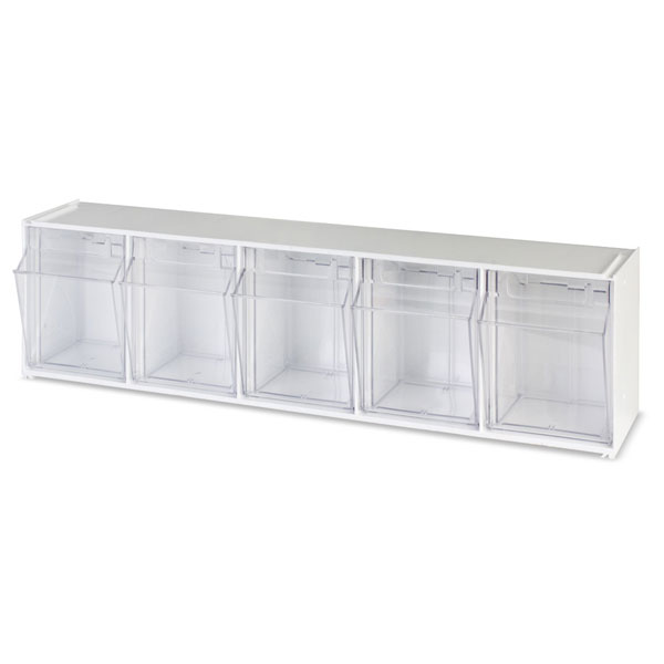 Deflecto 4 Bin Interlocking Tilt Storage System | Net32