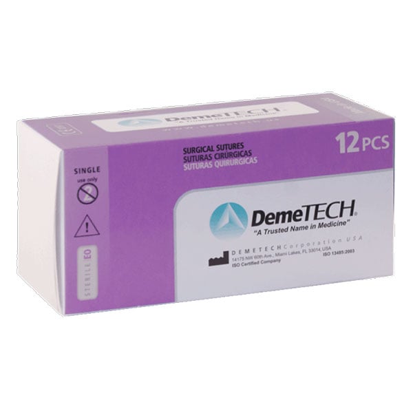 DemeCRYL 4/0, 30" (75 cm) Polyglactin 910, Absorbable Violet Suture, 12/Box. Reverse cutting DFS-3