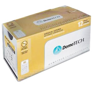 DemeTECH 3/0, 18" Plain Gut Absorbable Suture with X-1 Needle (1/2 circle, 23 mm), 12/Box