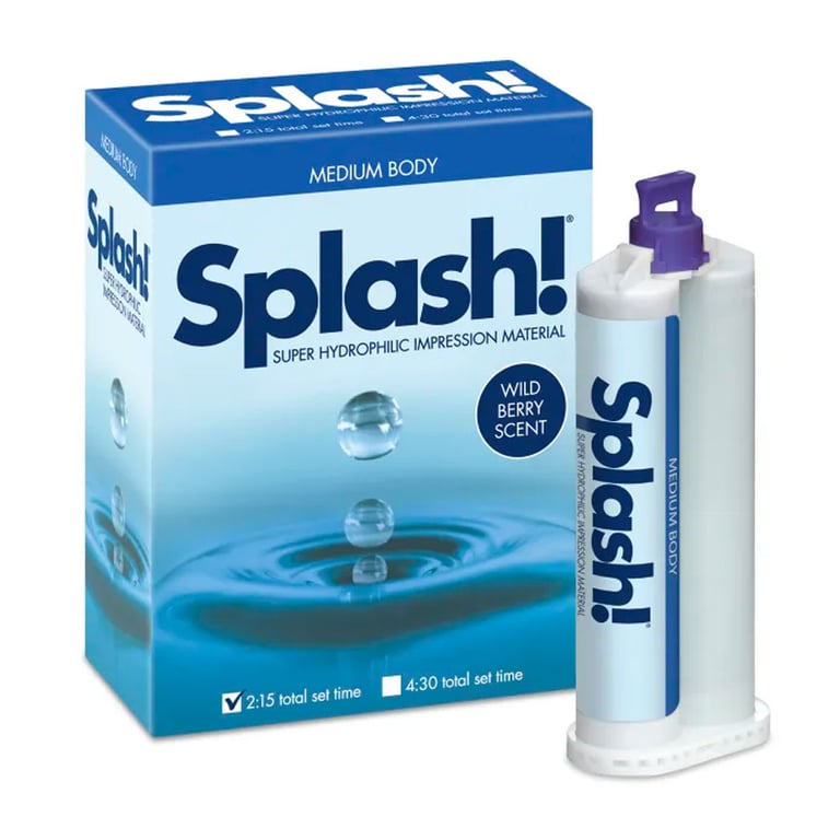 Splash! Half-Time Cartridges, 2:15 Set Time Monophase/Medium, 2 - 48 mL Cartridges & 4 Mixing
