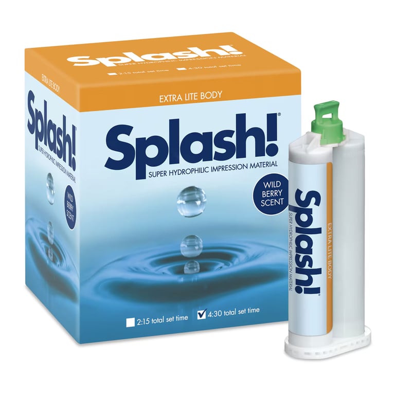 Splash! Extra Lite Body VPS Impression Material Bulk Kit, Regular Set, 48mL Cartridge, 8/Pk. Low