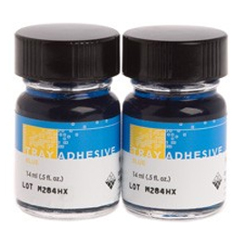 Alpha-Dent Alginate Liquid Tray Adhesive, 2 - 0.5oz Bottles. Used to obtain accurate impressions